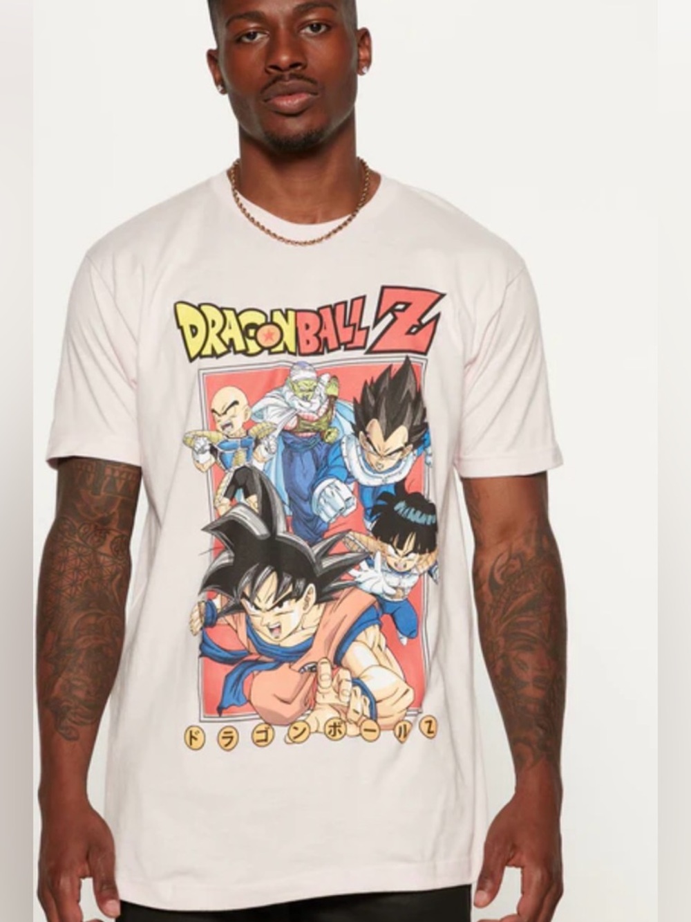 Dragon Ball Z Graphic Tee XL Cream Anime Manga Y2K Gamer Streetwear Goku Vegeta
